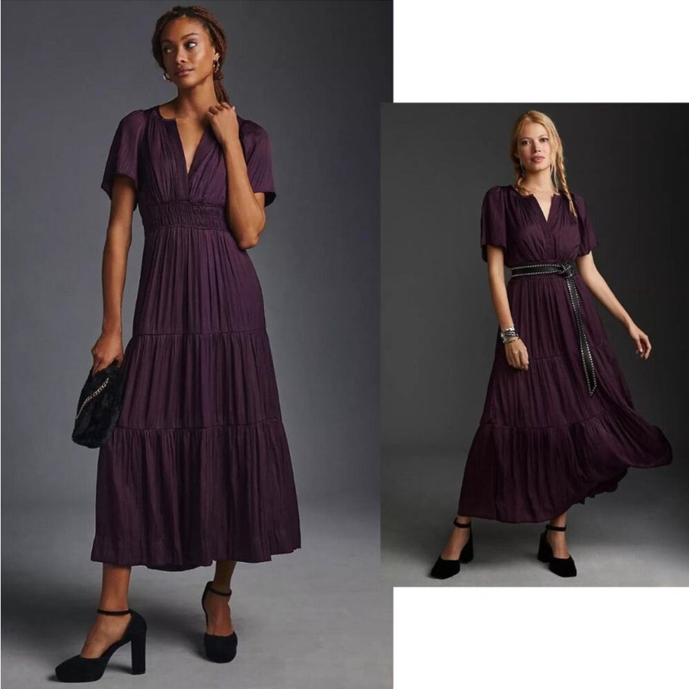 ANTHROPOLOGIE SOMERSET DRESS | PURPLE | XL | EUC